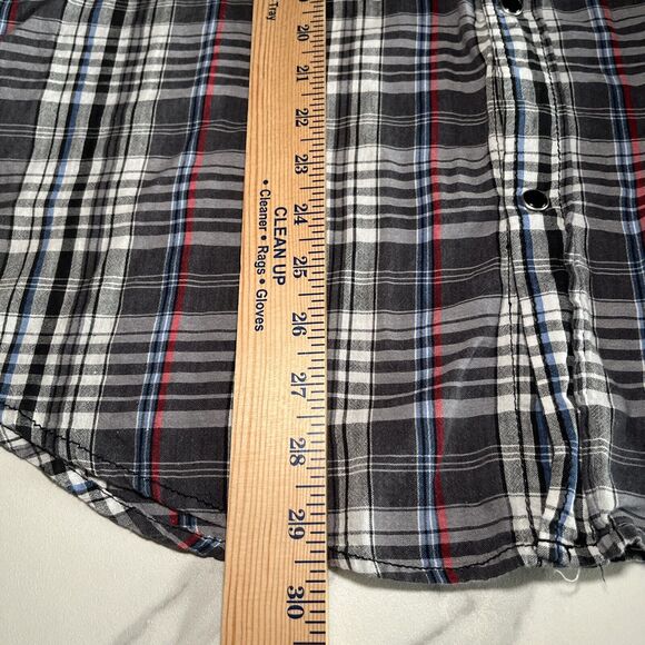 Buckle Men's Pop Icon Pearl Snap Long Sleeve Plaid Shirt Embroidered Size XL - Picture 6 of 14